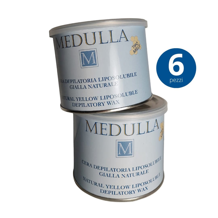 6 pezzi - Cera Depilatoria Liposolubile Gialla Naturale (Tipo Miele) 400ml