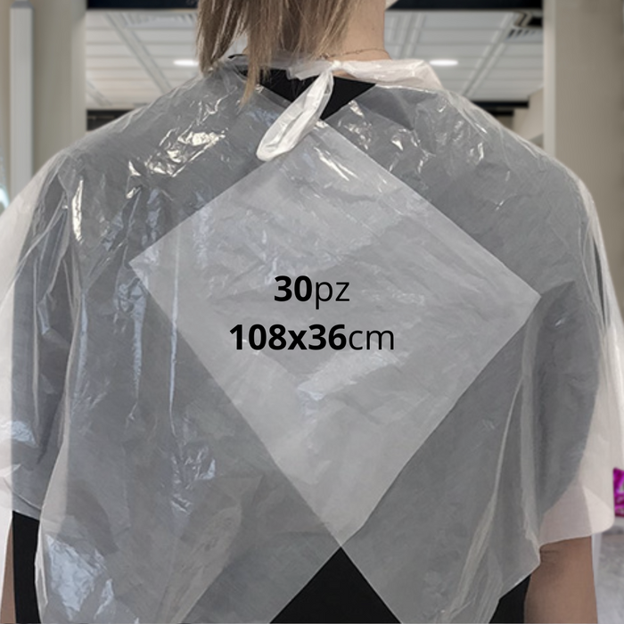 Mantellina in Plastica Monouso 30pz - 108x86cm - Corcos